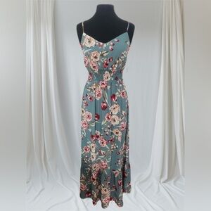 City Studio Floral Maxi Dress in Blue and Pink